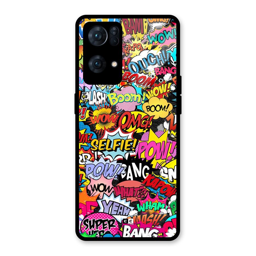 Comic Ringtone Glass Back Case for Oppo Reno7 Pro 5G