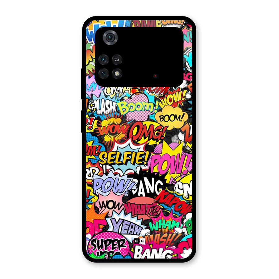 Comic Ringtone Glass Back Case for Poco M4 Pro 4G