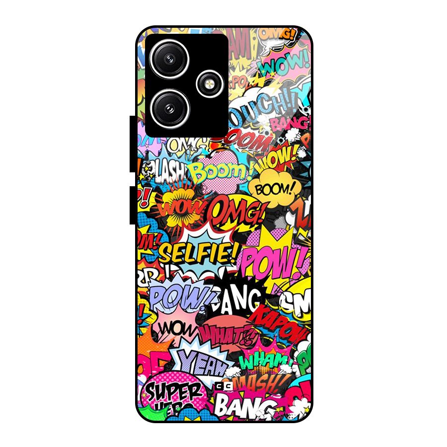 Comic Ringtone Glass Back Case for Redmi 12 5G