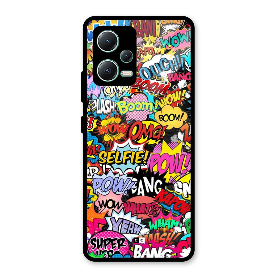 Comic Ringtone Glass Back Case for Redmi Note 12 5G