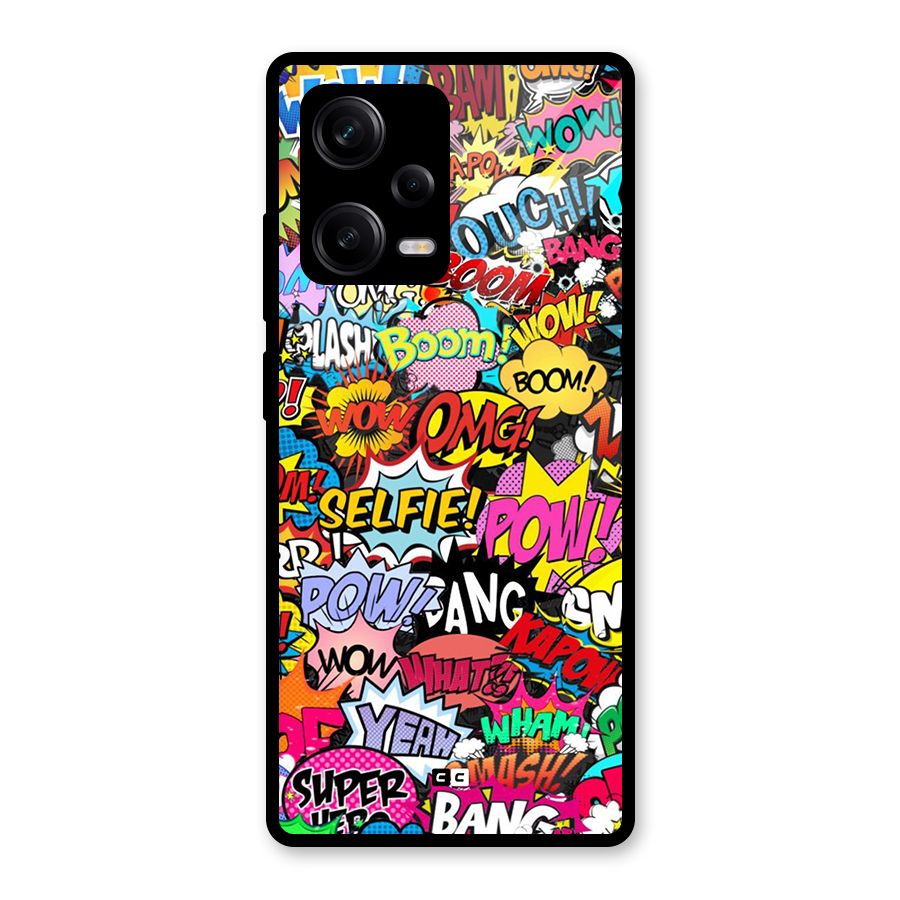 Comic Ringtone Glass Back Case for Redmi Note 12 Pro