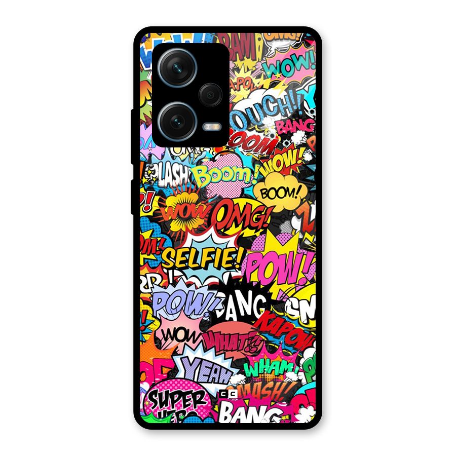 Comic Ringtone Glass Back Case for Redmi Note 12 Pro Plus 5G