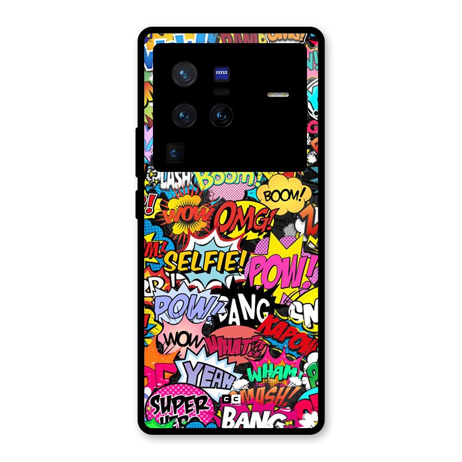 Comic Ringtone Glass Back Case for Vivo X80 Pro