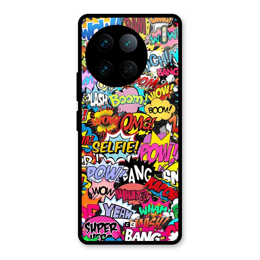 Comic Ringtone Glass Back Case for Vivo X90 Pro