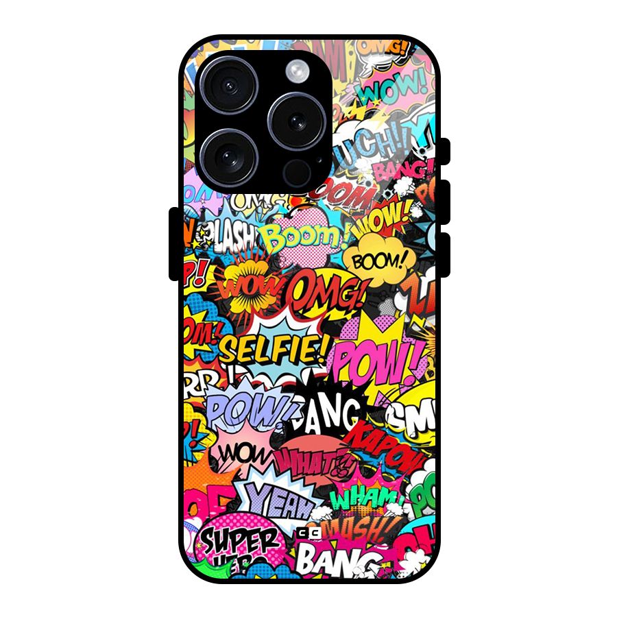 Comic Ringtone Glass Back Case for iPhone 15 Pro