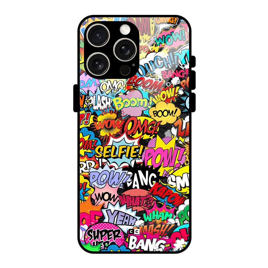Comic Ringtone Glass Back Case for iPhone 15 Pro Max