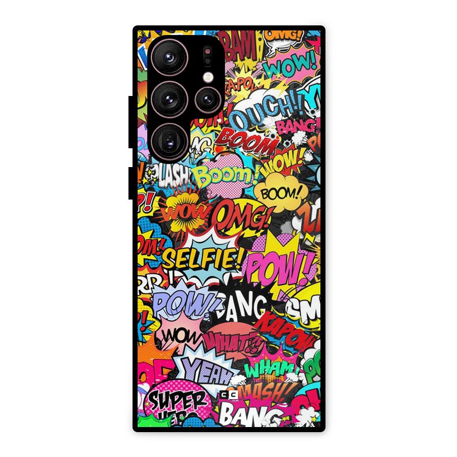 Comic Ringtone Metal Back Case for Galaxy S22 Ultra 5G