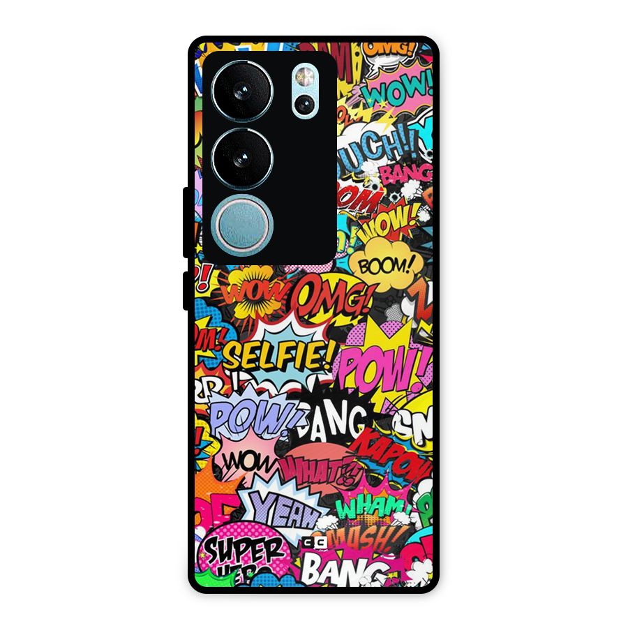 Comic Ringtone Metal Back Case for Vivo V29 Pro