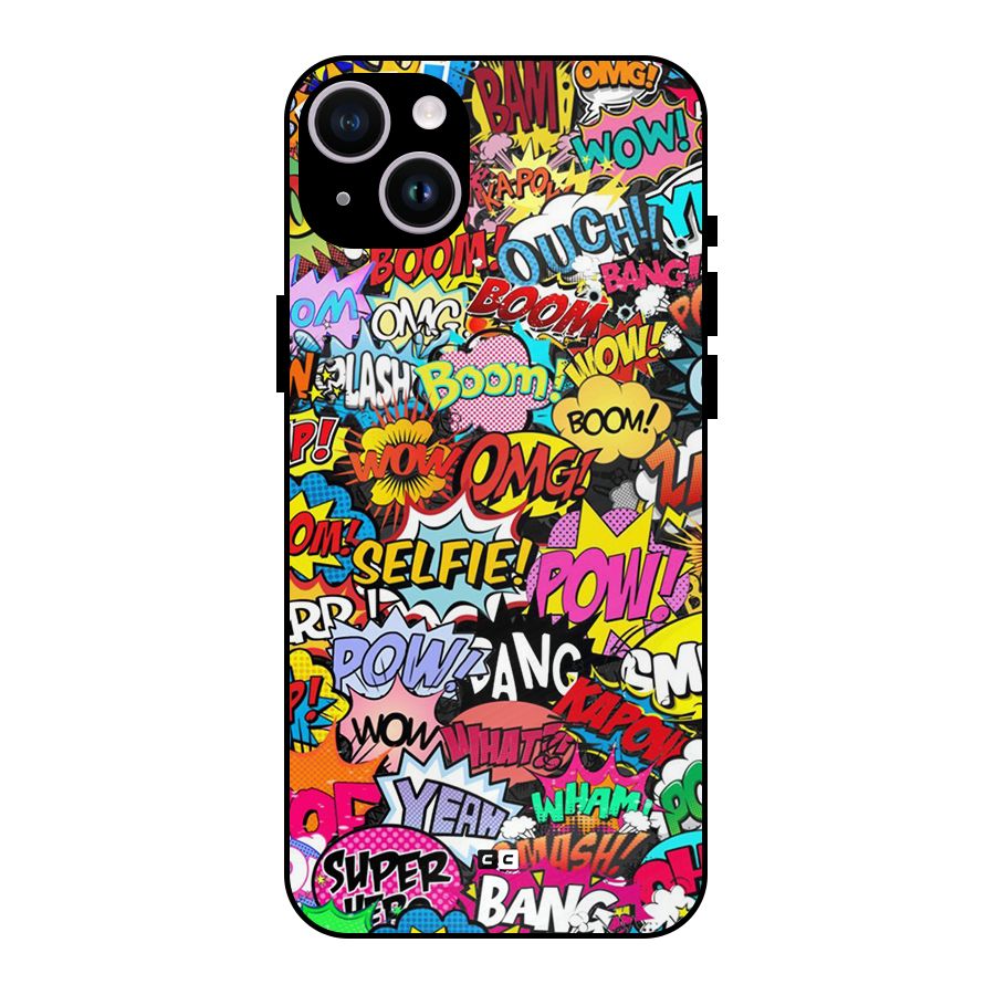 Comic Ringtone Metal Back Case for iPhone 14 Plus