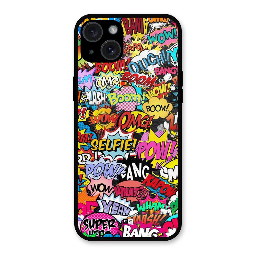 Comic Ringtone Metal Back Case for iPhone 15 Plus