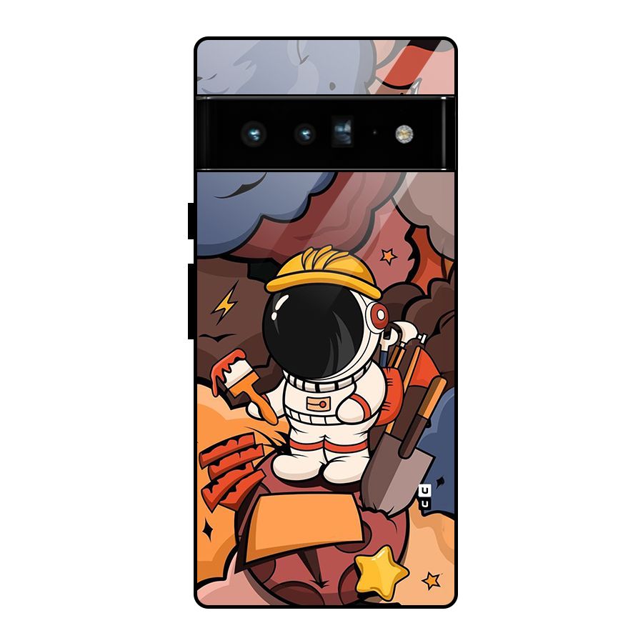 Comic Space Astronaut Glass Back Case for Google Pixel 6 Pro