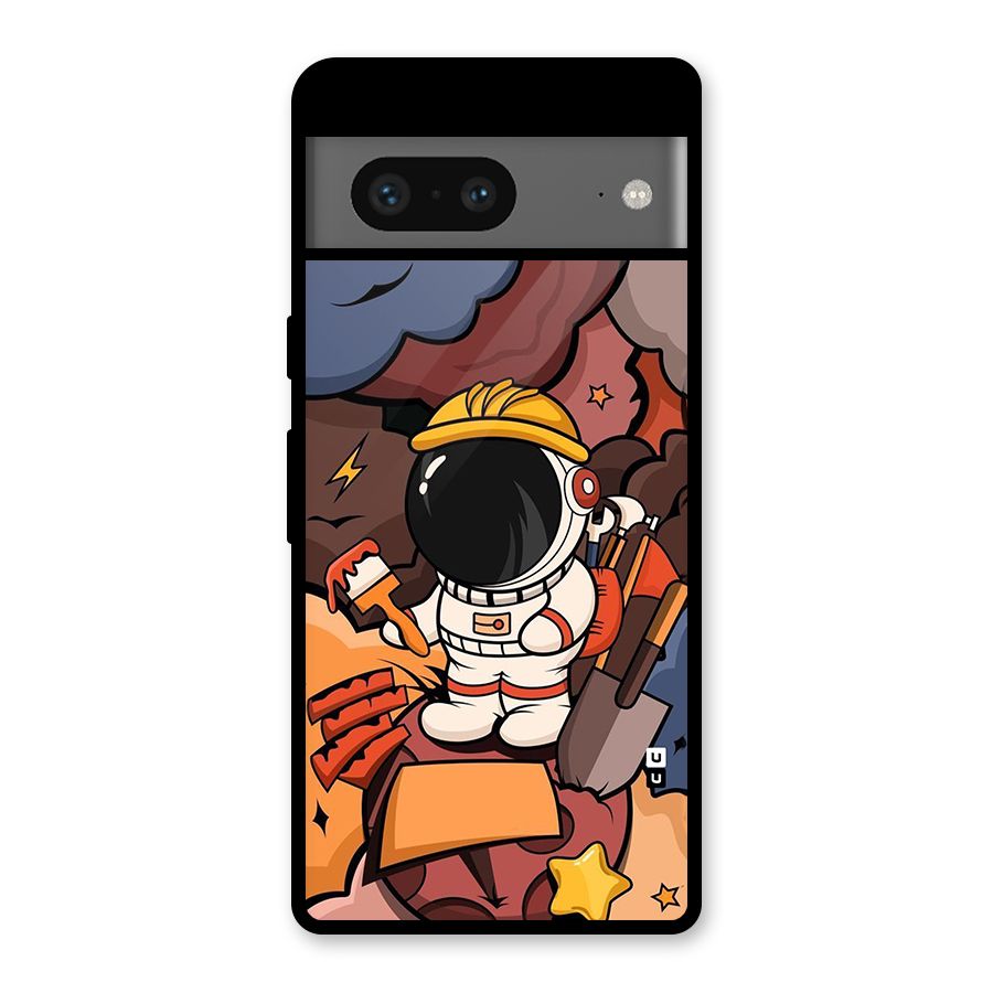 Comic Space Astronaut Glass Back Case for Google Pixel 7