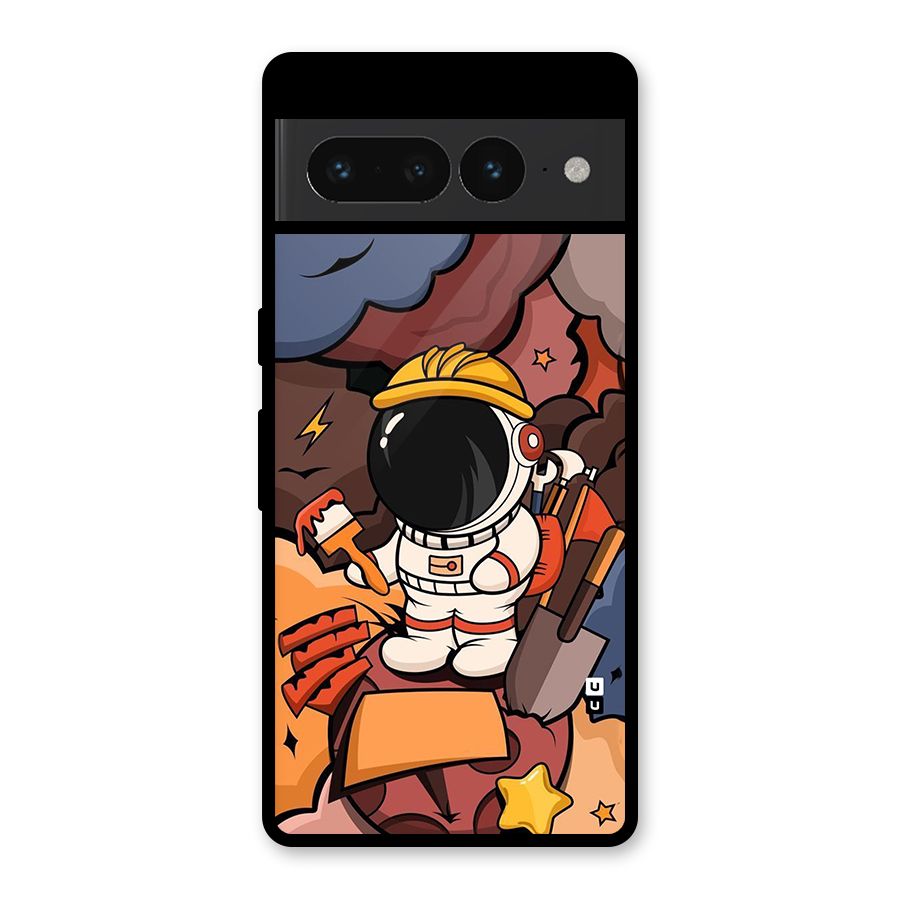 Comic Space Astronaut Glass Back Case for Google Pixel 7 Pro