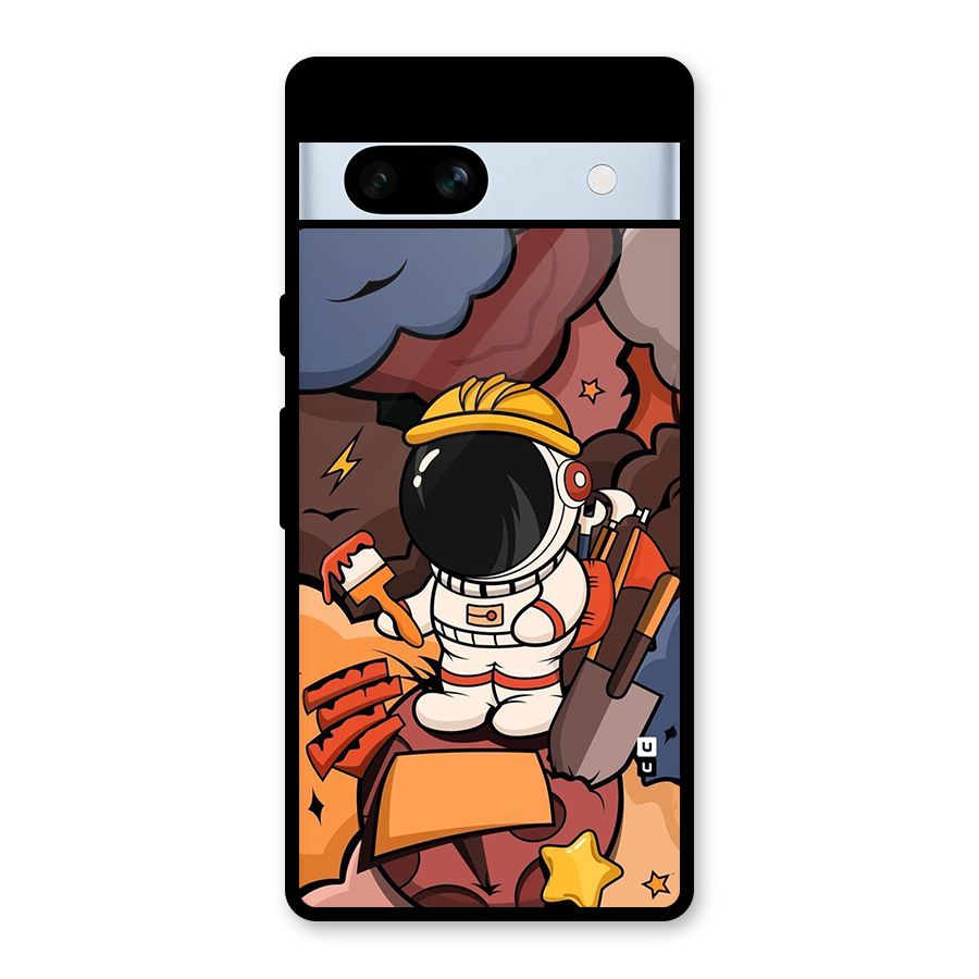 Comic Space Astronaut Glass Back Case for Google Pixel 7a