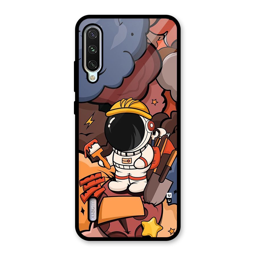 Comic Space Astronaut Glass Back Case for Mi A3