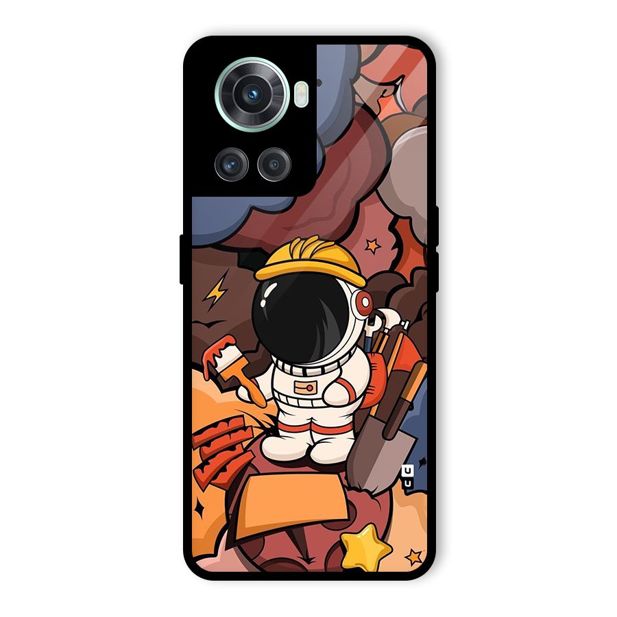 Comic Space Astronaut Glass Back Case for OnePlus 10R