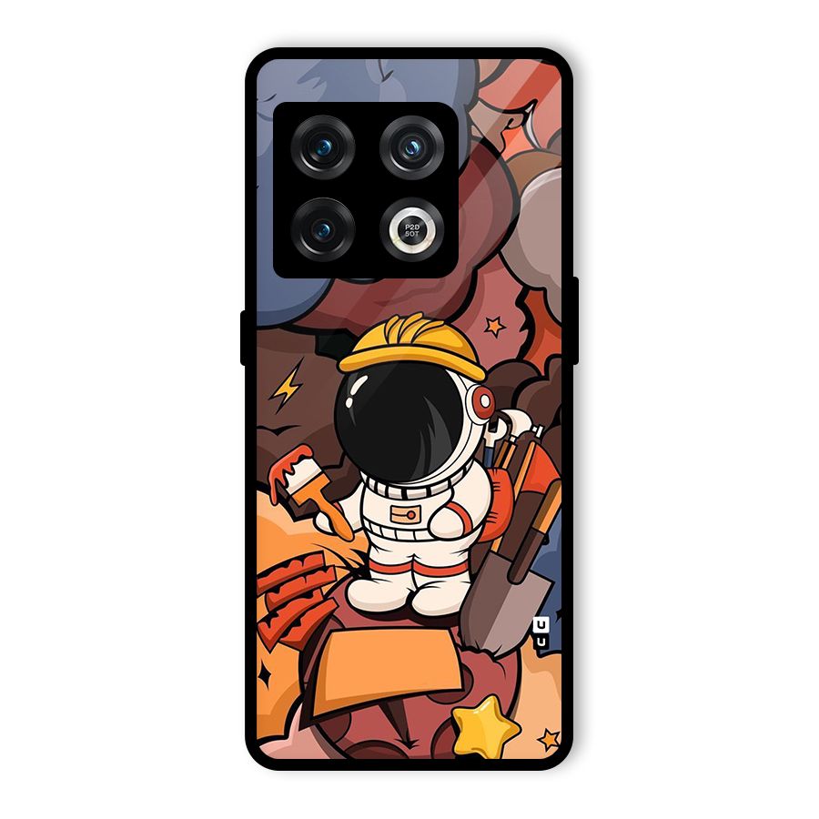 Comic Space Astronaut Glass Back Case for OnePlus 10 Pro 5G