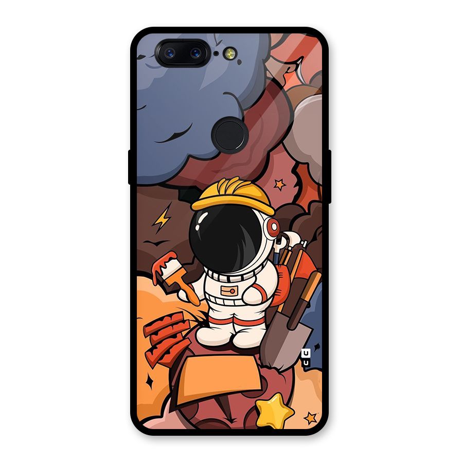 Comic Space Astronaut Glass Back Case for OnePlus 5T