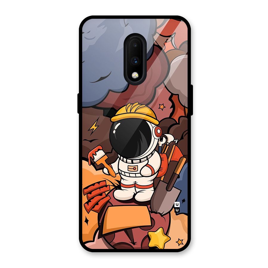 Comic Space Astronaut Glass Back Case for OnePlus 7