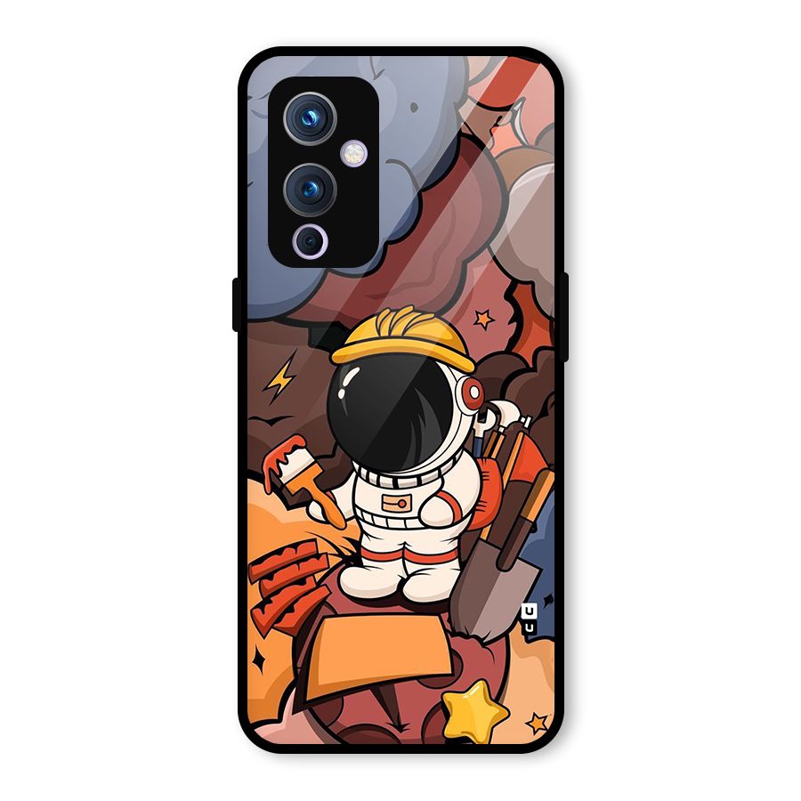 Comic Space Astronaut Glass Back Case for OnePlus 9