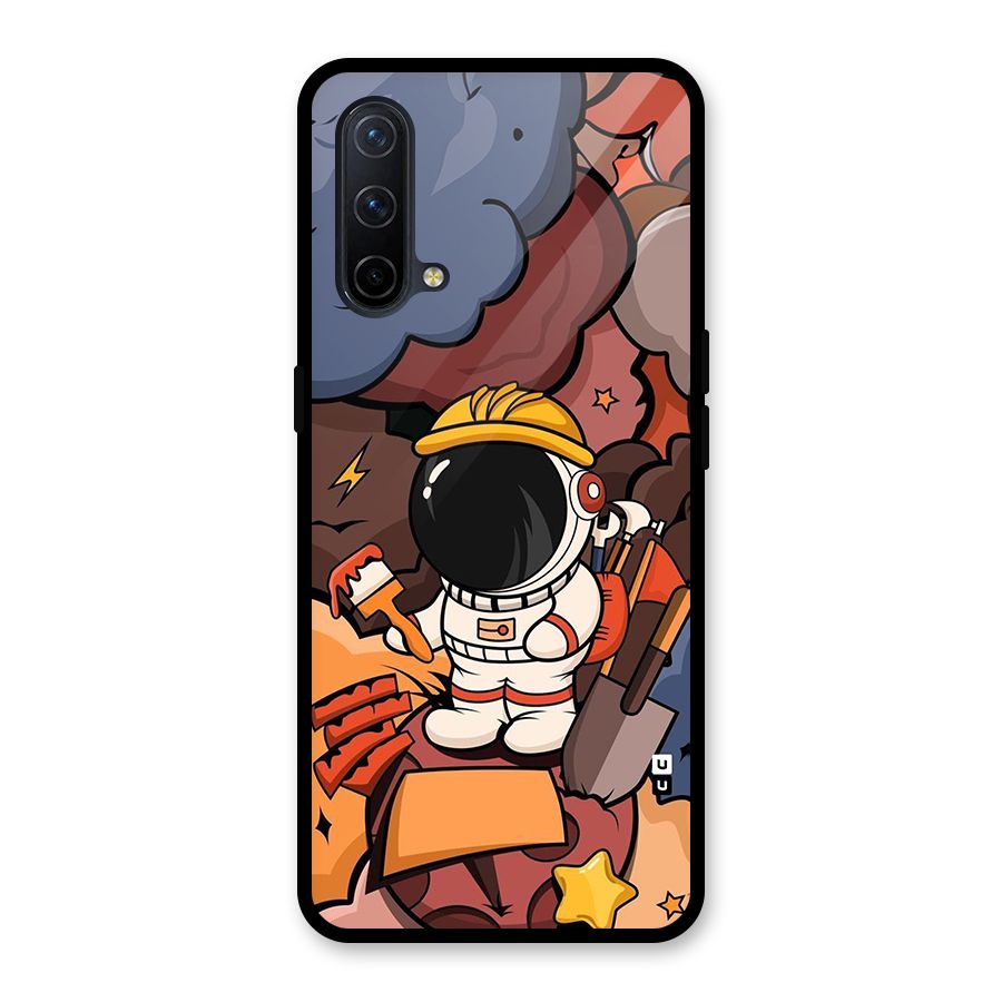 Comic Space Astronaut Glass Back Case for OnePlus Nord CE 5G