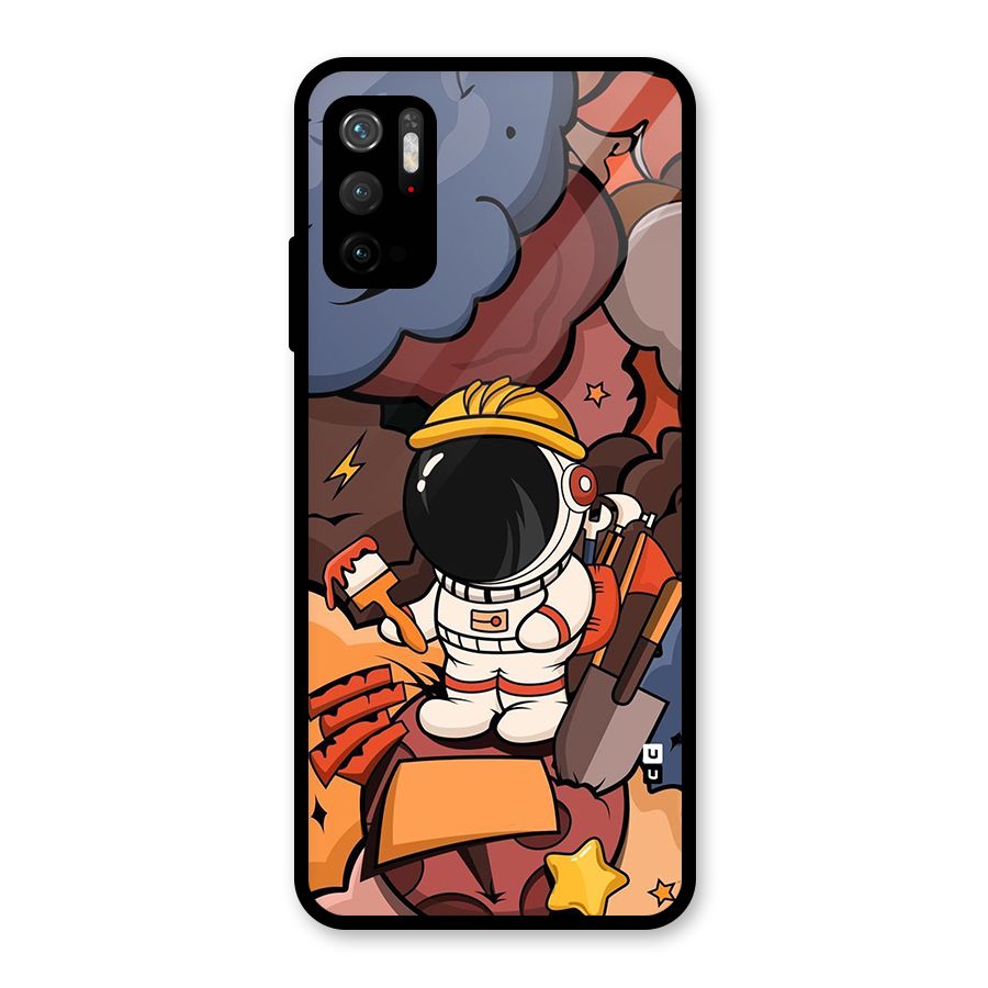 Comic Space Astronaut Glass Back Case for Poco M3 Pro 5G