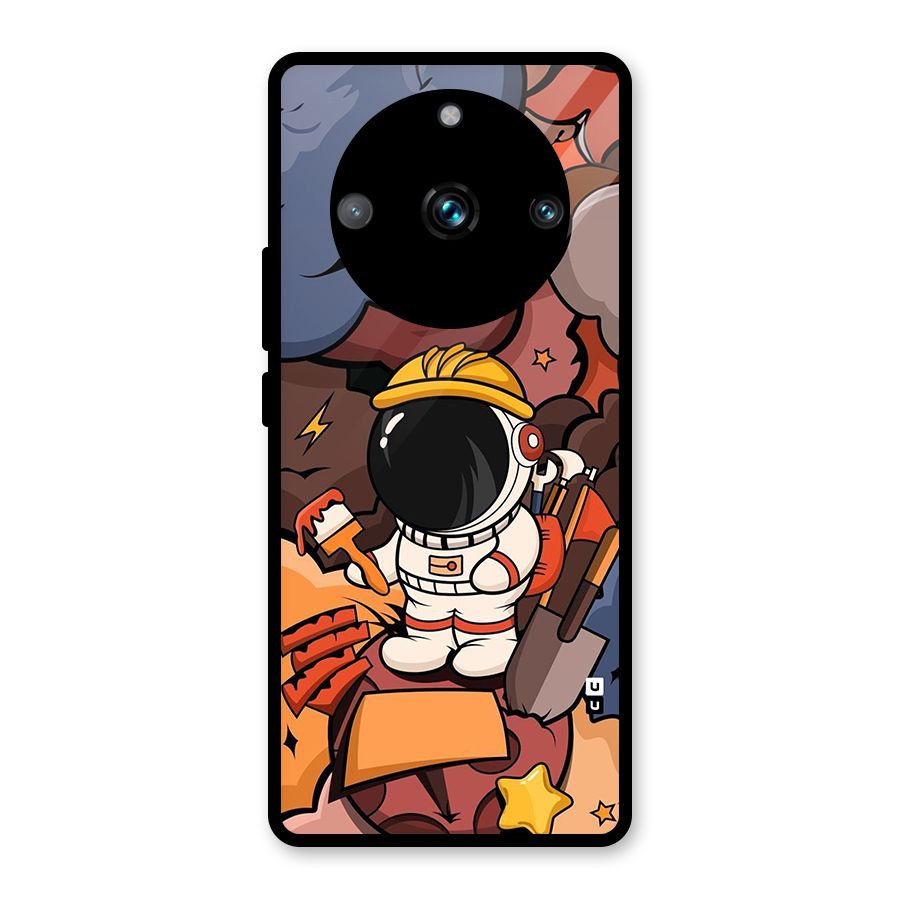 Comic Space Astronaut Glass Back Case for Realme 11 Pro Plus
