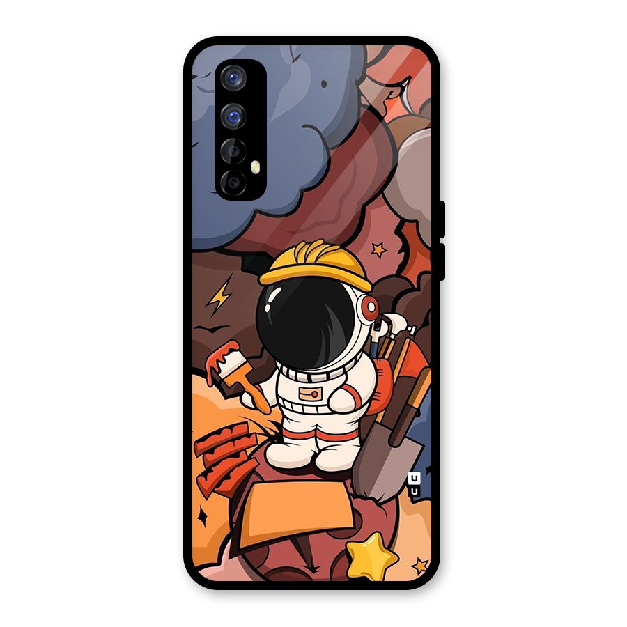 Comic Space Astronaut Glass Back Case for Realme 7