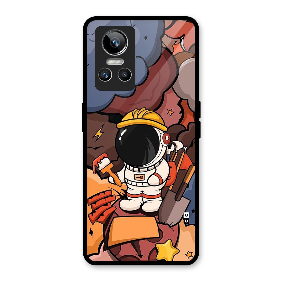 Comic Space Astronaut Glass Back Case for Realme GT Neo 3