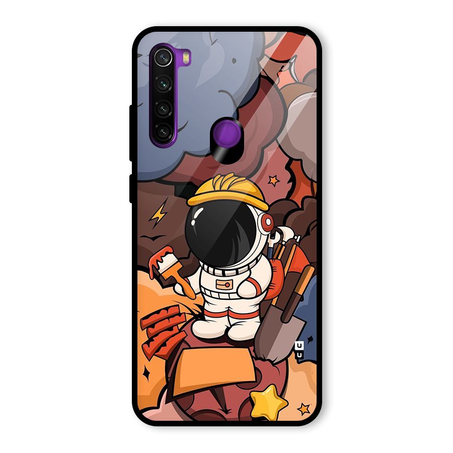 Comic Space Astronaut Glass Back Case for Redmi Note 8