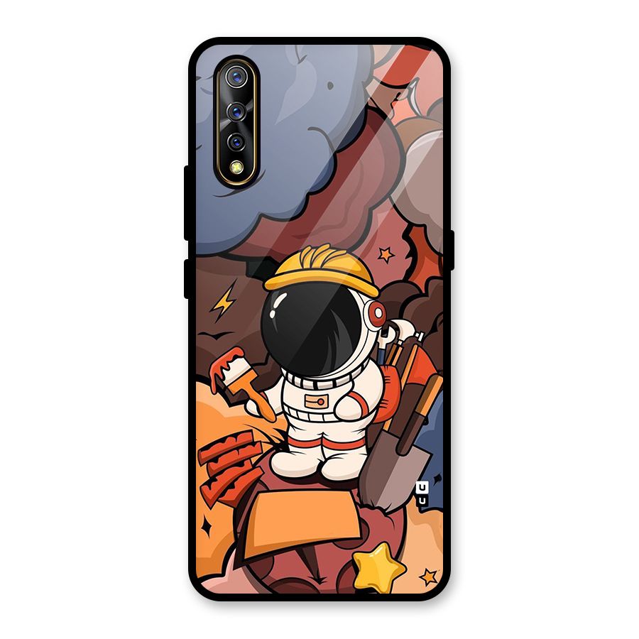 Comic Space Astronaut Glass Back Case for Vivo S1
