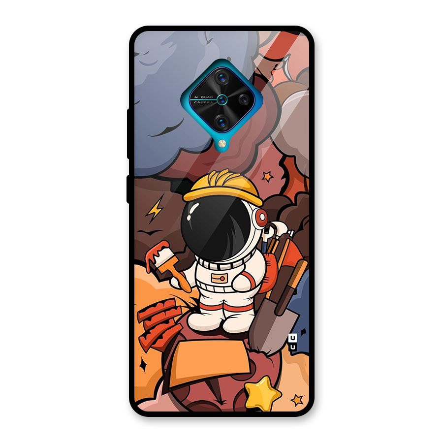 Comic Space Astronaut Glass Back Case for Vivo S1 Pro