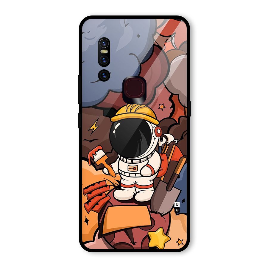 Comic Space Astronaut Glass Back Case for Vivo V15