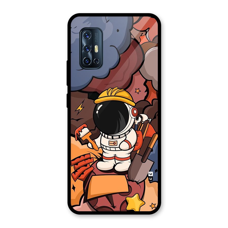 Comic Space Astronaut Glass Back Case for Vivo V17