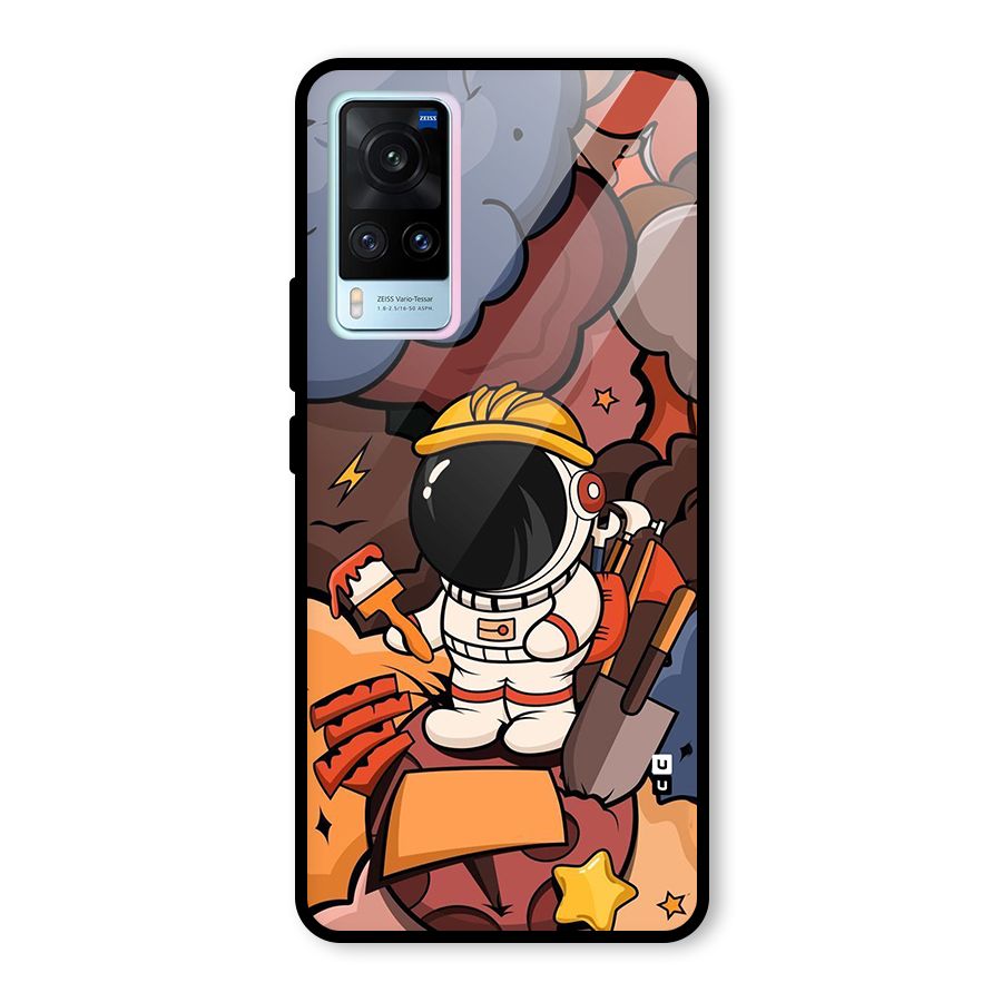 Comic Space Astronaut Glass Back Case for Vivo X60