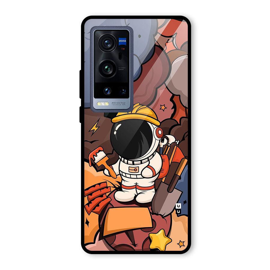 Comic Space Astronaut Glass Back Case for Vivo X60 Pro Plus