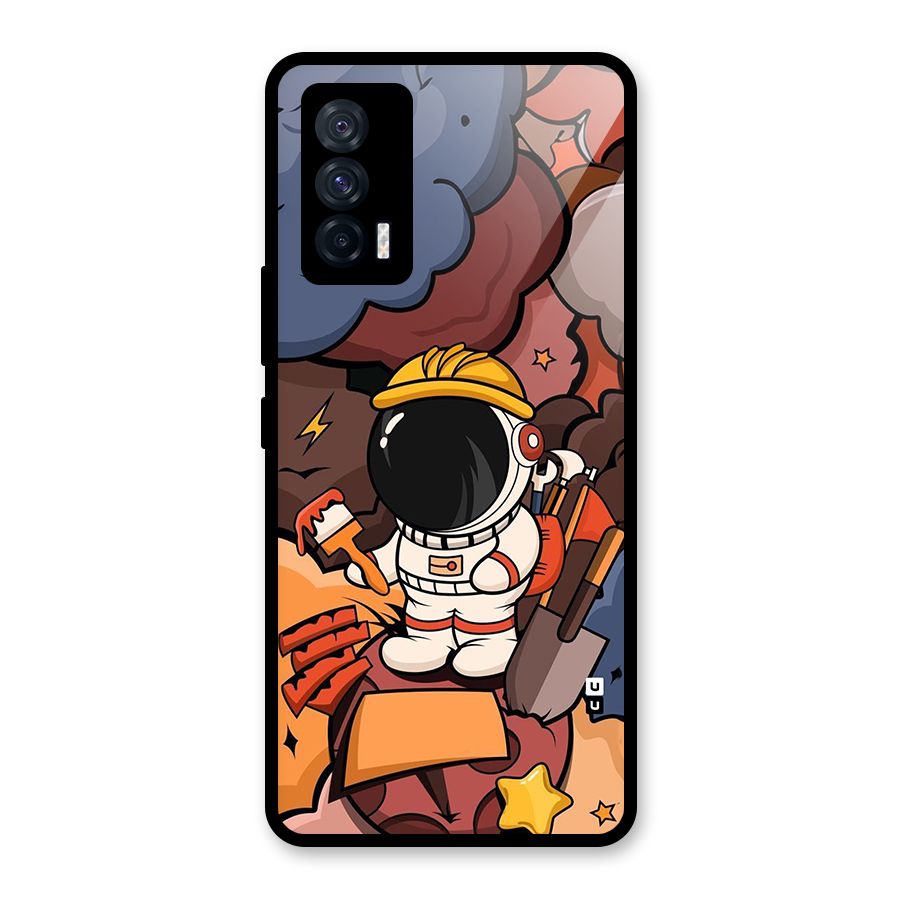 Comic Space Astronaut Glass Back Case for Vivo iQOO 7 5G