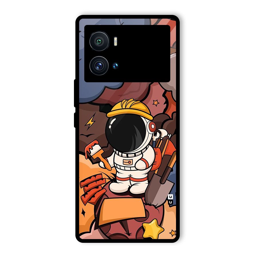 Comic Space Astronaut Glass Back Case for Vivo iQOO 9 Pro