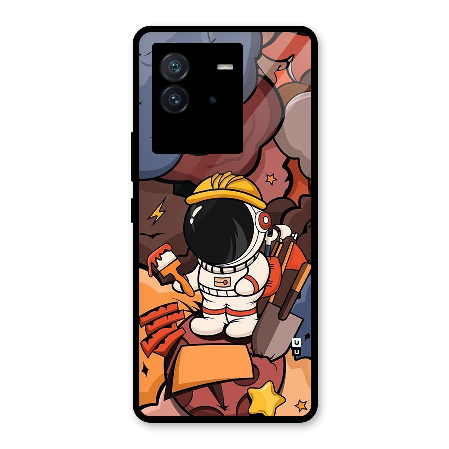 Comic Space Astronaut Glass Back Case for Vivo iQOO Neo 6 5G