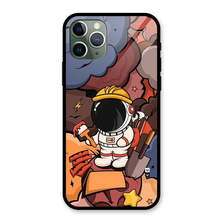 Comic Space Astronaut Glass Back Case for iPhone 11 Pro
