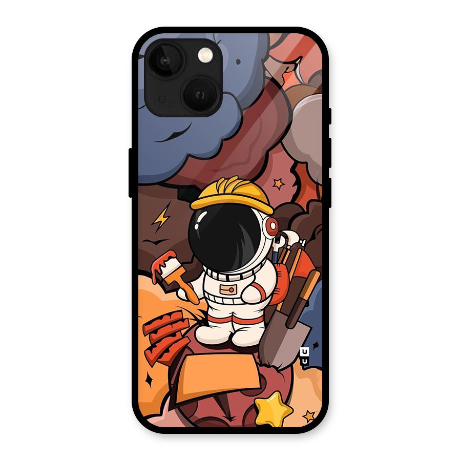 Comic Space Astronaut Glass Back Case for iPhone 13