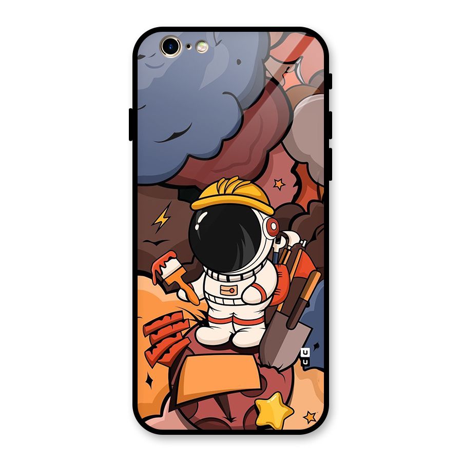 Comic Space Astronaut Glass Back Case for iPhone 6 6S