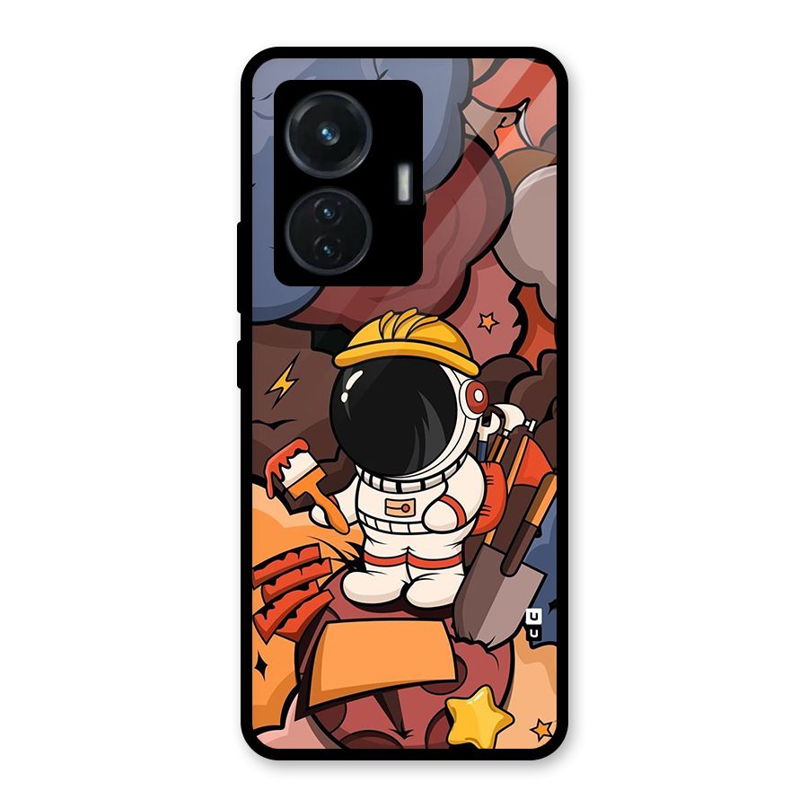 Comic Space Astronaut Glass Back Case for iQOO Z6 44W