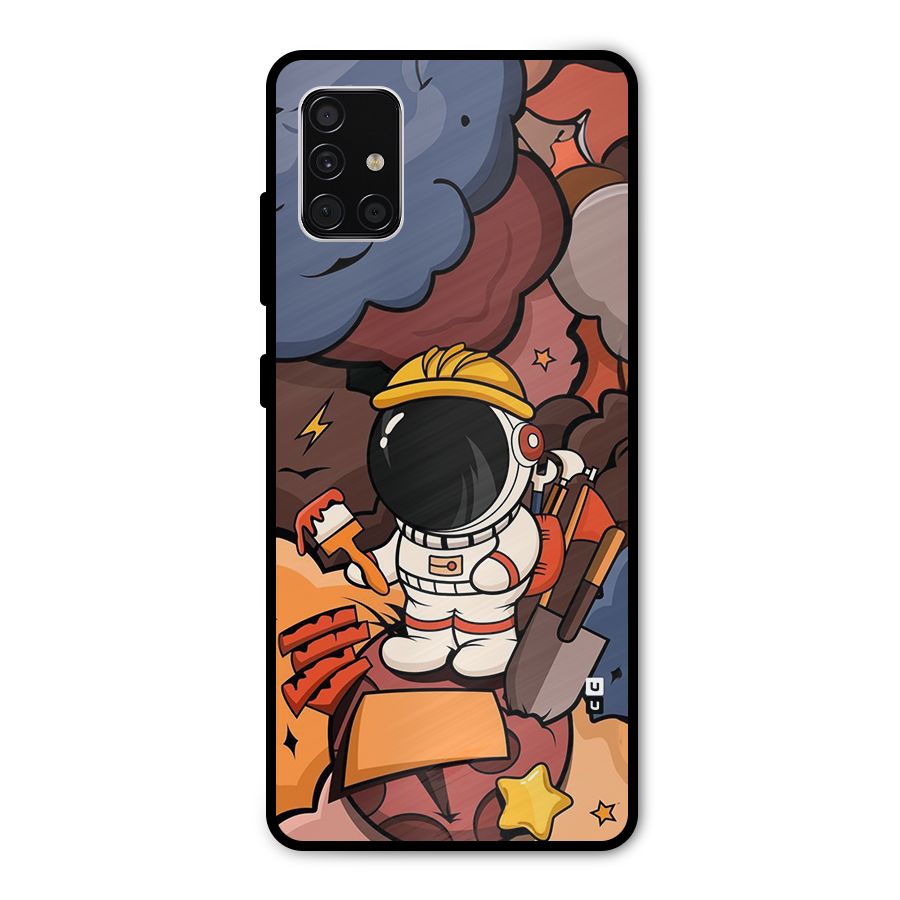 Comic Space Astronaut Metal Back Case for Galaxy A51
