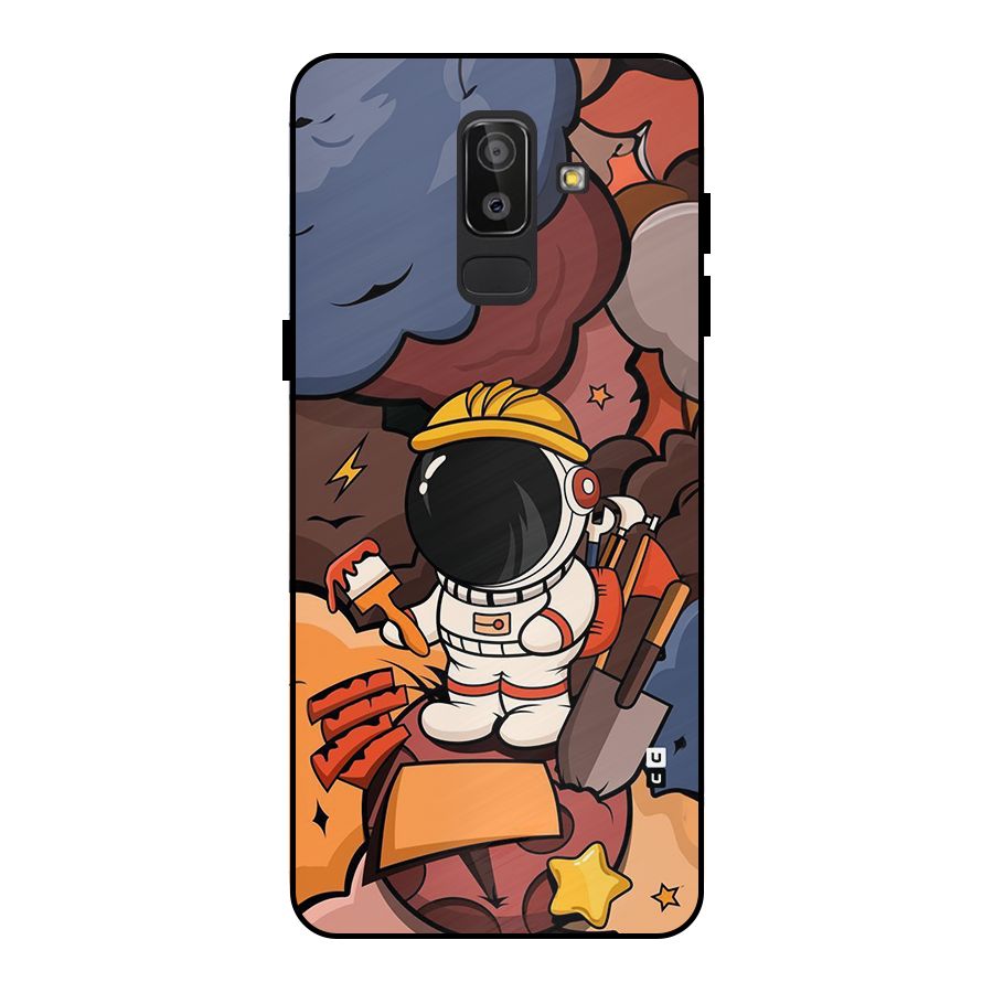 Comic Space Astronaut Metal Back Case for Galaxy J8