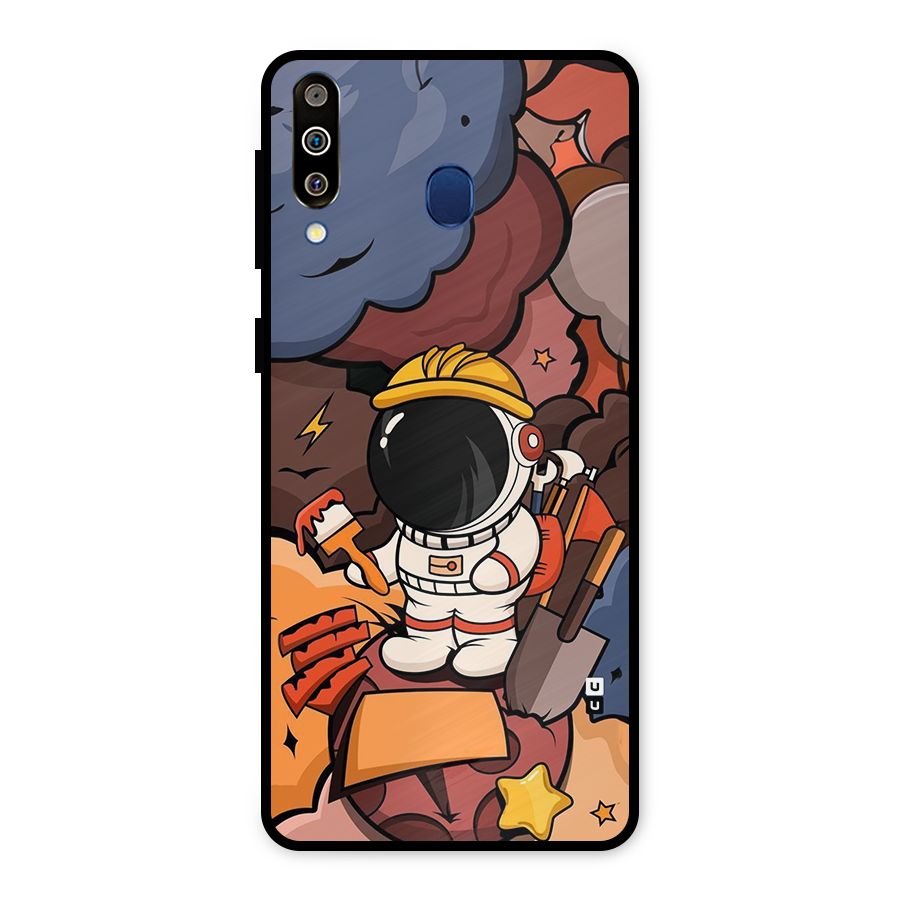 Comic Space Astronaut Metal Back Case for Galaxy M30