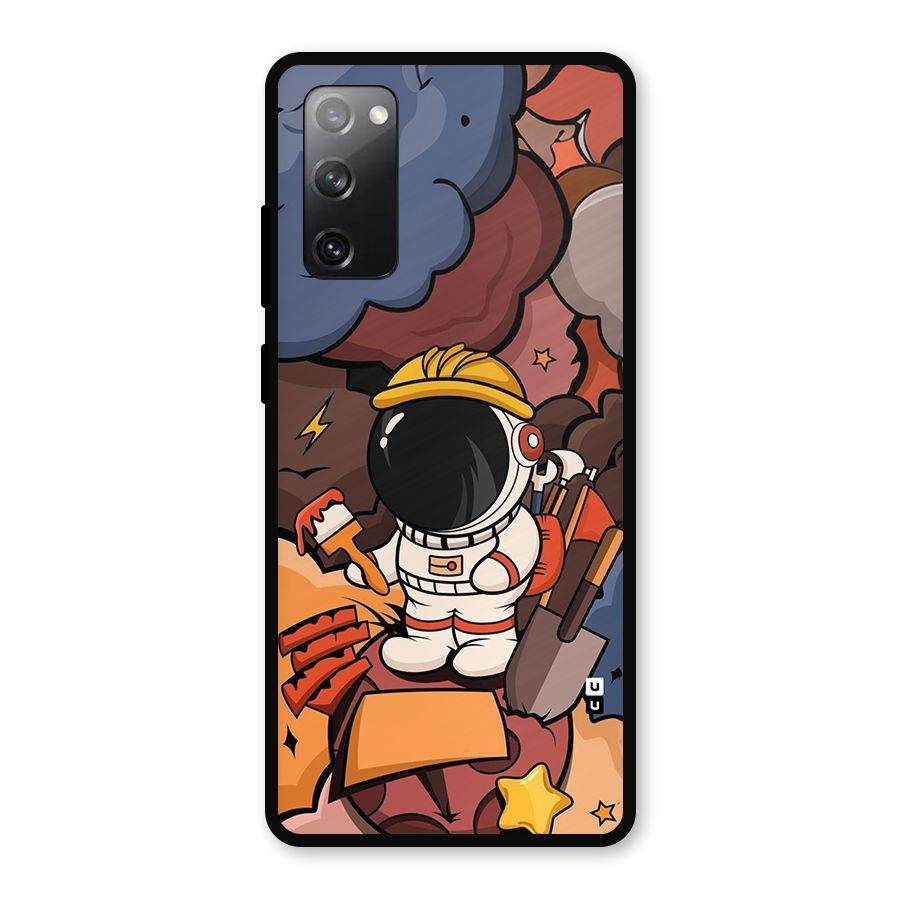 Comic Space Astronaut Metal Back Case for Galaxy S20 FE 5G