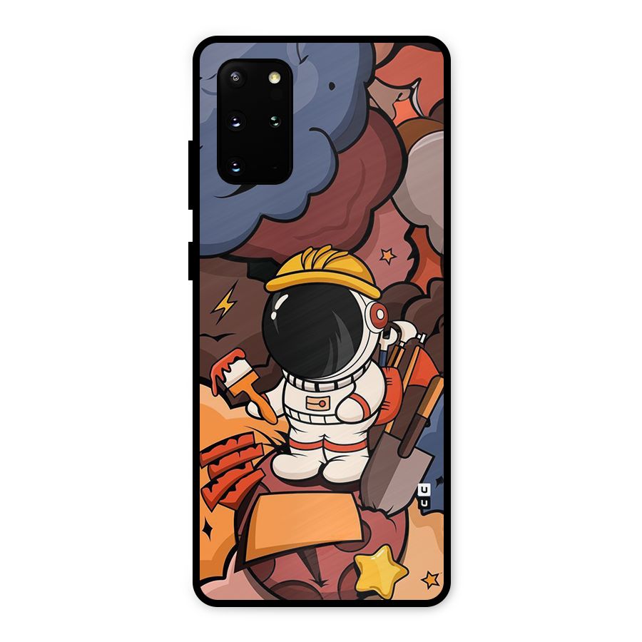 Comic Space Astronaut Metal Back Case for Galaxy S20 Plus