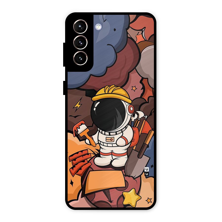 Comic Space Astronaut Metal Back Case for Galaxy S21 Plus