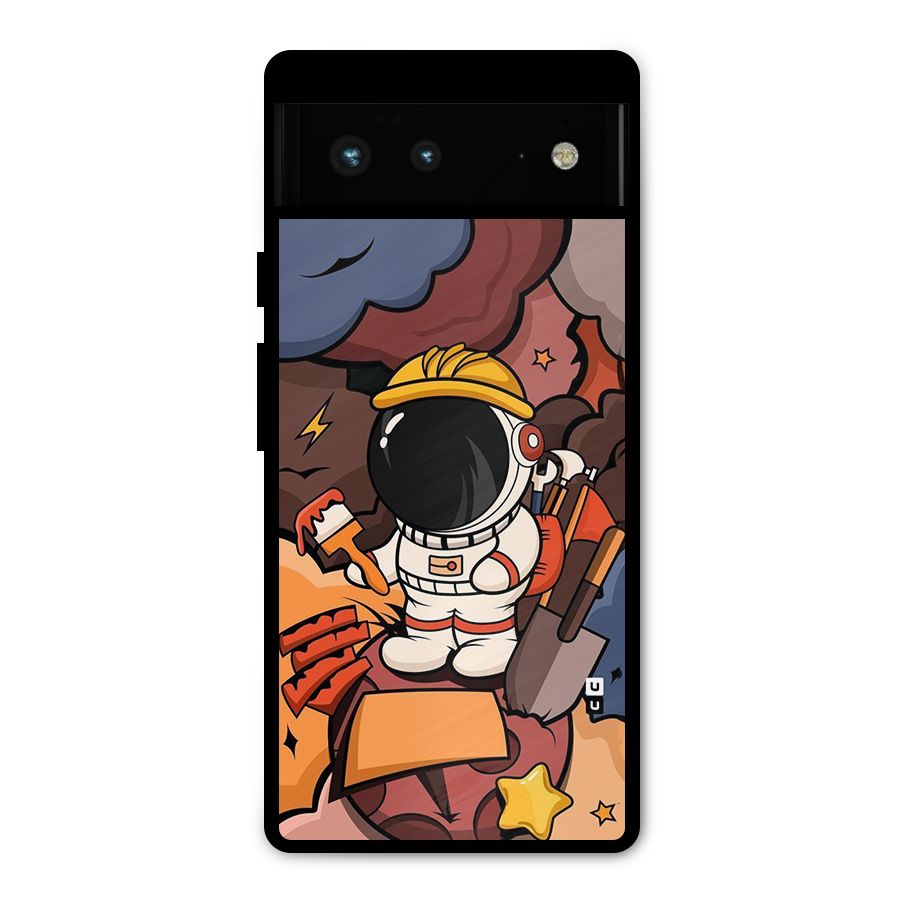 Comic Space Astronaut Metal Back Case for Google Pixel 6